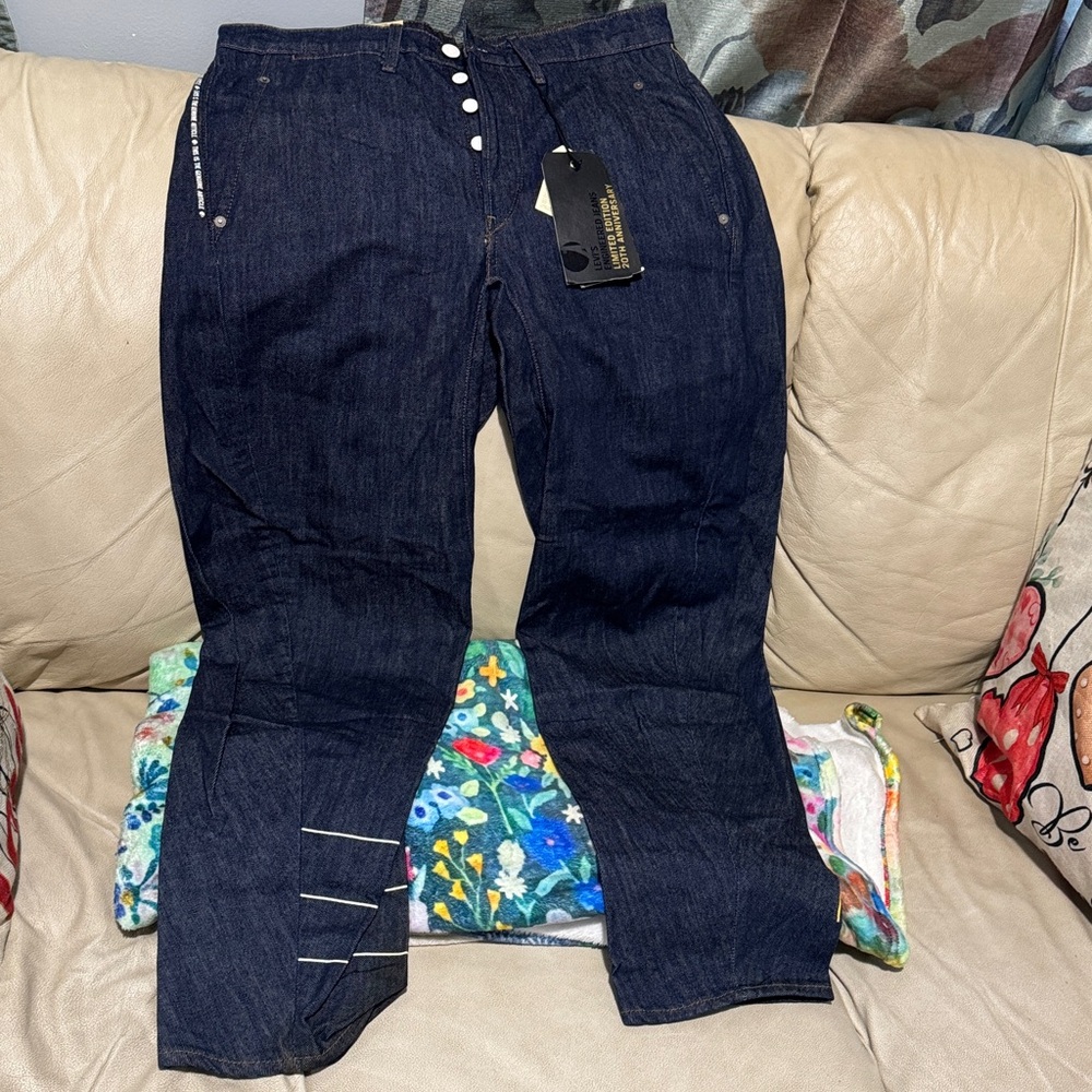 Men's Dark Blue Straight Jeans